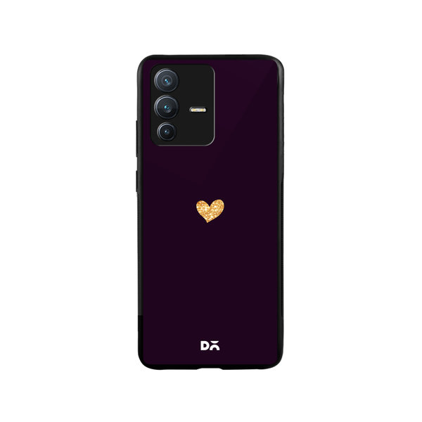 

DailyObjects Sparkle Heart Plum Glass Case Cover For Vivo V23 Pro