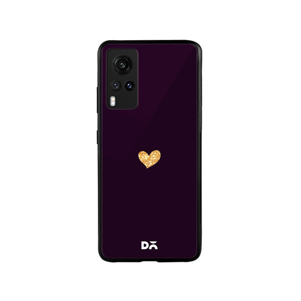 

DailyObjects Sparkle Heart Plum Glass Case Cover For Vivo X60