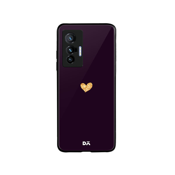 

DailyObjects Sparkle Heart Plum Glass Case Cover For Vivo X70