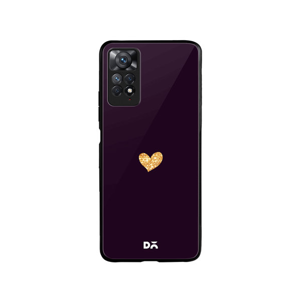 

DailyObjects Sparkle Heart Plum Glass Case Cover For Xiaomi Redmi Note 11 Pro