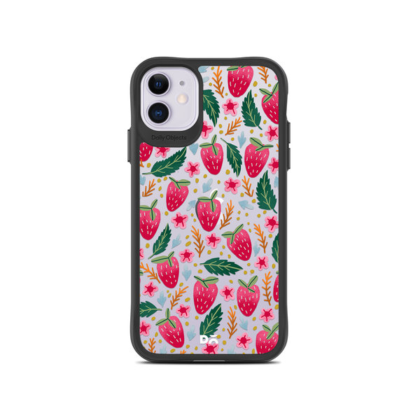 

DailyObjects Strawberry Bloom Black Hybrid Clear Case Cover For iPhone 11