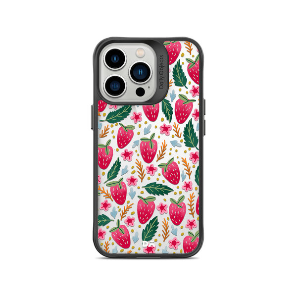 

DailyObjects Strawberry Bloom Black Hybrid Clear Case Cover For iPhone 13 Pro Max
