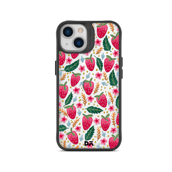

DailyObjects Strawberry Bloom Black Hybrid Clear Case Cover For iPhone 15