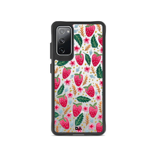 

DailyObjects Strawberry Bloom Black Hybrid Clear Case Cover For Samsung Galaxy S20 FE