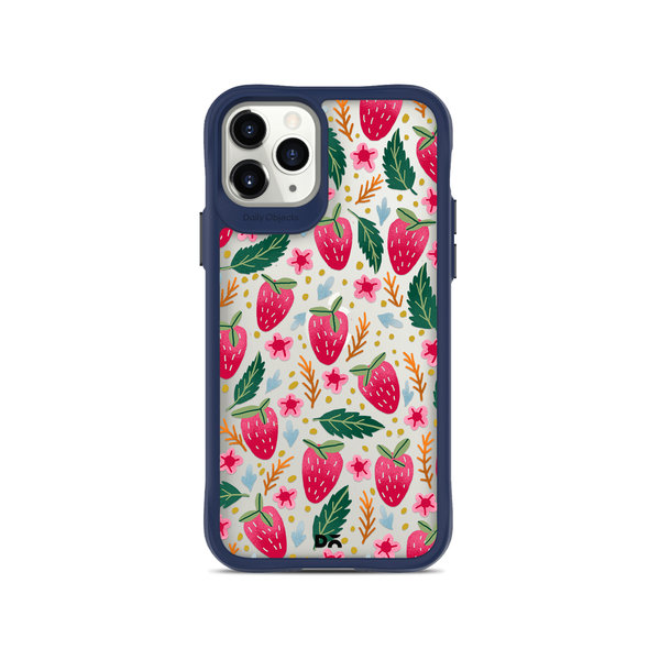 

DailyObjects Strawberry Bloom Blue Hybrid Clear Case Cover For iPhone 11 Pro Max