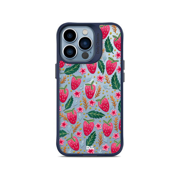 

DailyObjects Strawberry Bloom Blue Hybrid Clear Case Cover For iPhone 13 Pro Max