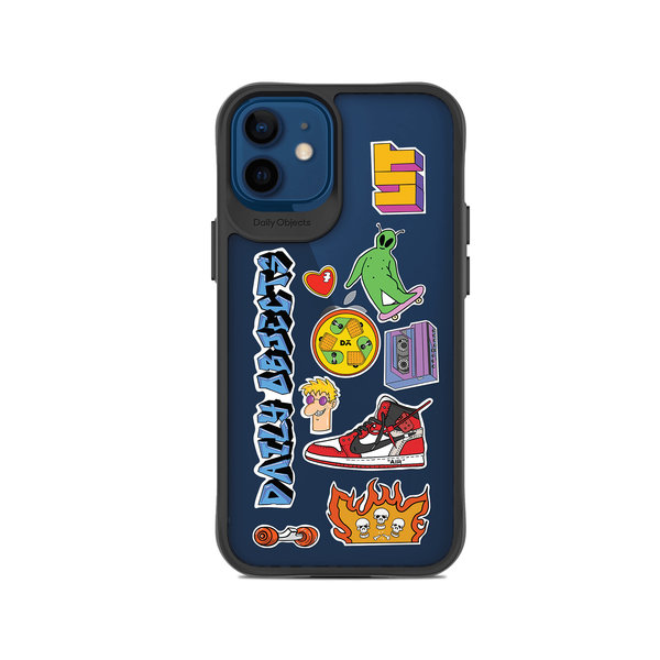 

DailyObjects Street Buzz Black Hybrid Clear Case Cover For iPhone 12