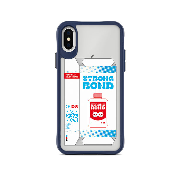 

DailyObjects Strong Bond Blue Hybrid Clear Case Cover For iPhone XS