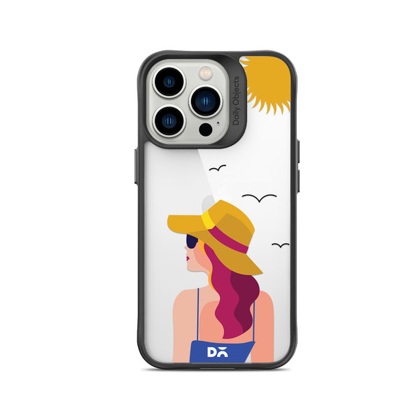 

DailyObjects Sun Tan Black Hybrid Clear Case Cover For iPhone 15 Pro