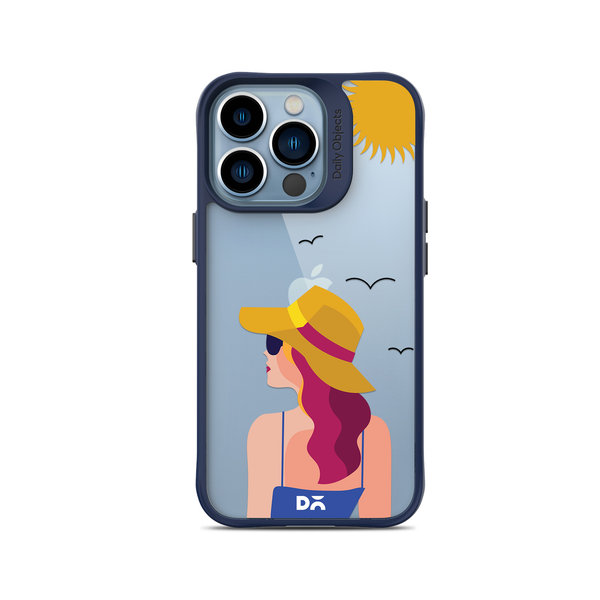 

DailyObjects Sun Tan Blue Hybrid Clear Case Cover For iPhone 14 Pro