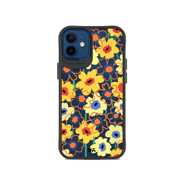 

DailyObjects Sunflower Nostalgia Black Hybrid Clear Case Cover For iPhone 12