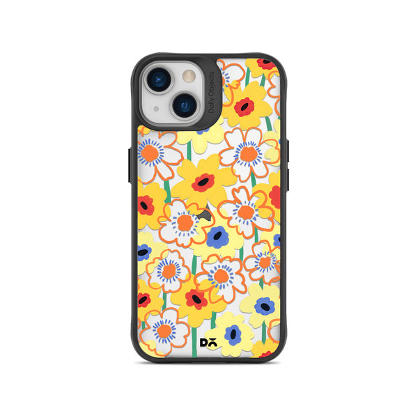 

DailyObjects Sunflower Nostalgia Black Hybrid Clear Case Cover For iPhone 14