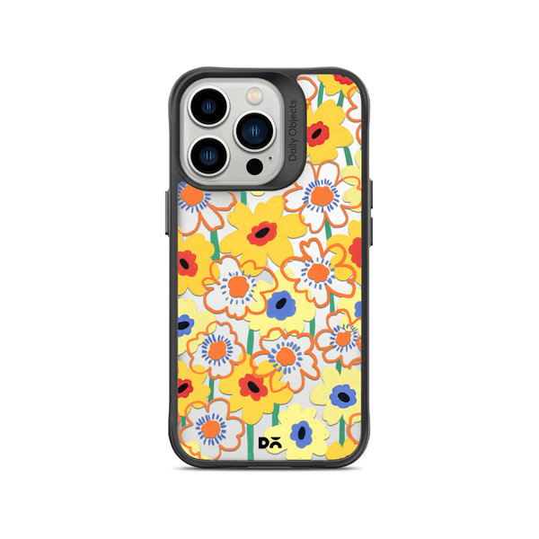 

DailyObjects Sunflower Nostalgia Black Hybrid Clear Case Cover For iPhone 14 Pro