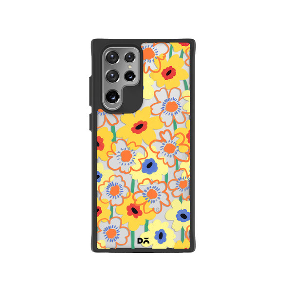 

DailyObjects Sunflower Nostalgia Black Hybrid Clear Case Cover For Samsung Galaxy S22 Ultra