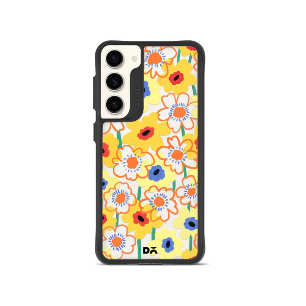 

DailyObjects Sunflower Nostalgia Black Hybrid Clear Case Cover For Samsung Galaxy S23 Plus
