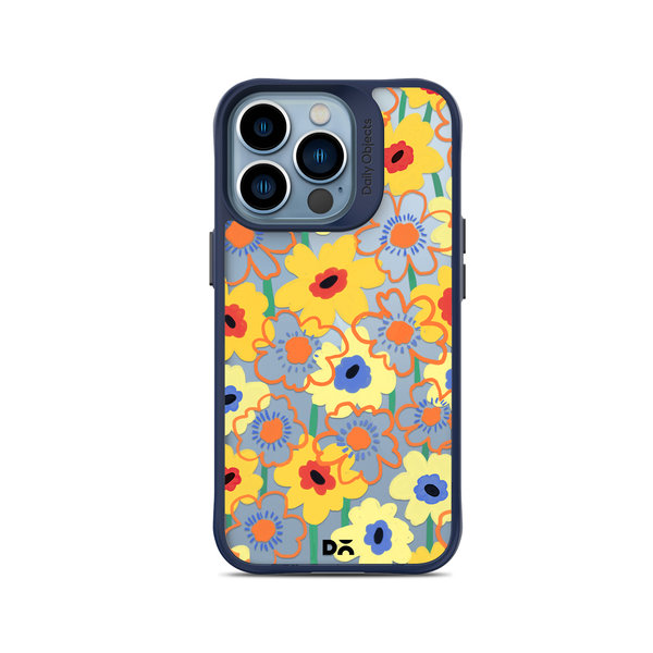 

DailyObjects Sunflower Nostalgia Blue Hybrid Clear Case Cover For iPhone 14 Pro