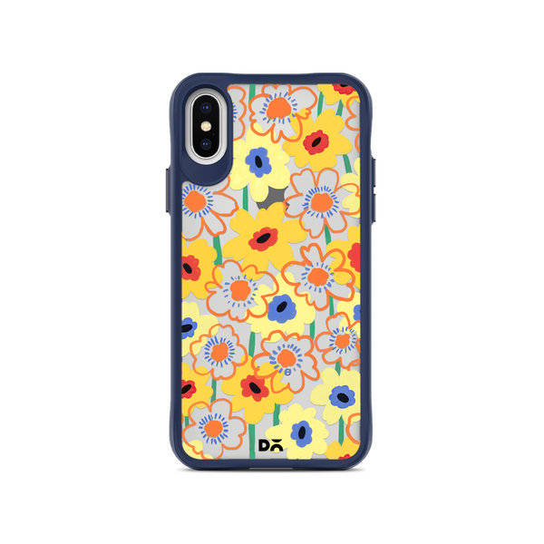 

DailyObjects Sunflower Nostalgia Blue Hybrid Clear Case Cover For iPhone XS