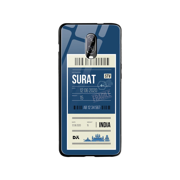 

DailyObjects Surat City Tag Glass Case Cover For OnePlus 7