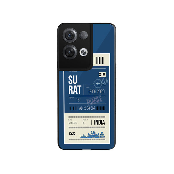 

DailyObjects Surat City Tag Glass Case Cover For Oppo Reno 8