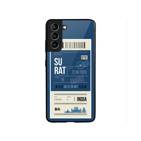 

DailyObjects Surat City Tag Glass Case Cover For Samsung Galaxy S22 Plus
