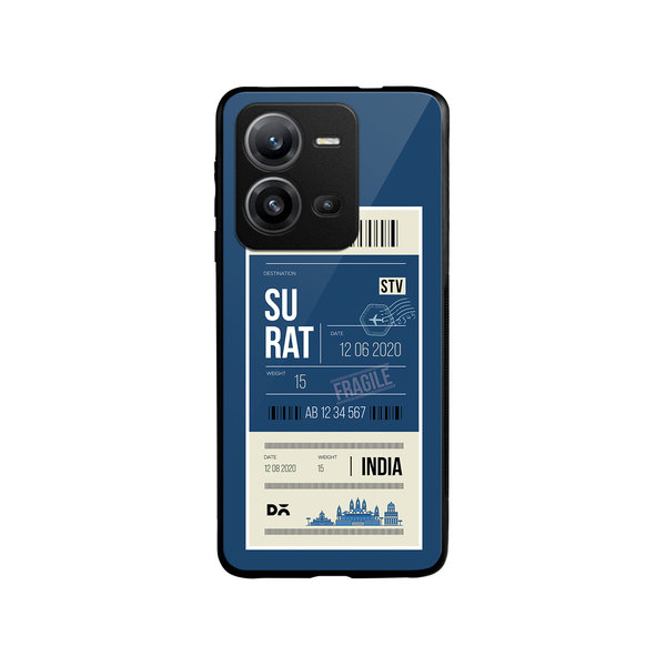 

DailyObjects Surat City Tag Glass Case Cover For Vivo V25