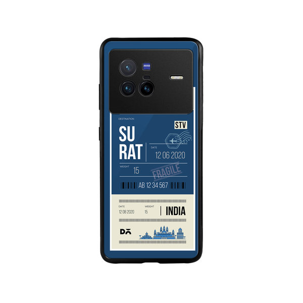 

DailyObjects Surat City Tag Glass Case Cover For Vivo X80