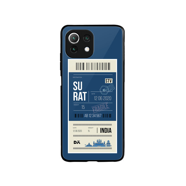 

DailyObjects Surat City Tag Glass Case Cover For Xiaomi Mi 11 Lite