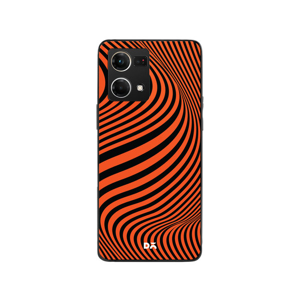 

DailyObjects Tangerine Waves Glass Case Cover For Oppo Reno 7