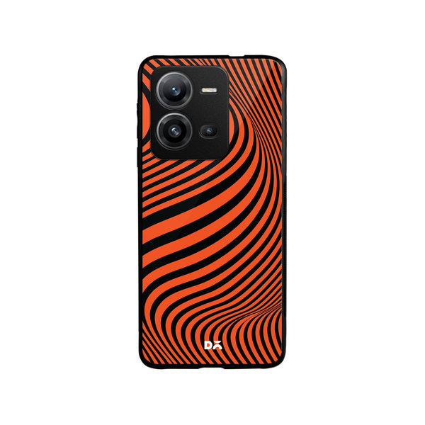 

DailyObjects Tangerine Waves Glass Case Cover For Vivo V25