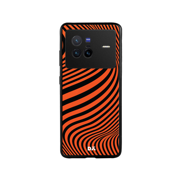 

DailyObjects Tangerine Waves Glass Case Cover For Vivo X80
