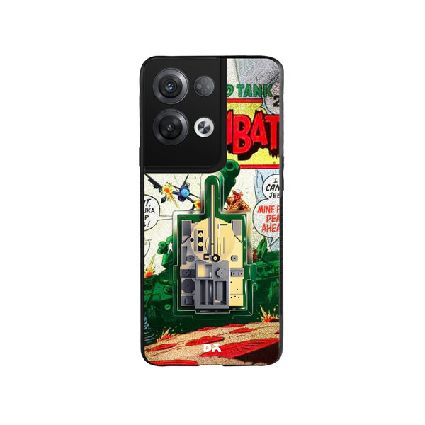 

DailyObjects Tank Combat Glass Case Cover For Oppo Reno 8