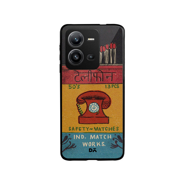 

DailyObjects Telephone Matchbox Glass Case Cover For Vivo V25