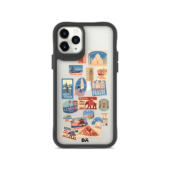 

DailyObjects Travel Bucket Black Hybrid Clear Case Cover For iPhone 11 Pro