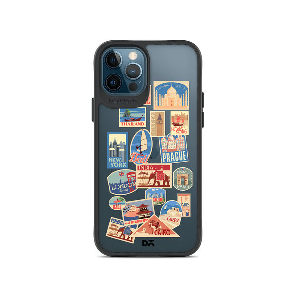 

DailyObjects Travel Bucket Black Hybrid Clear Case Cover For iPhone 12 Pro