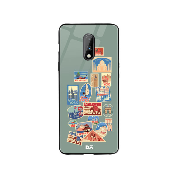 DailyObjects Travel Bucket Glass Case Cover For OnePlus 7