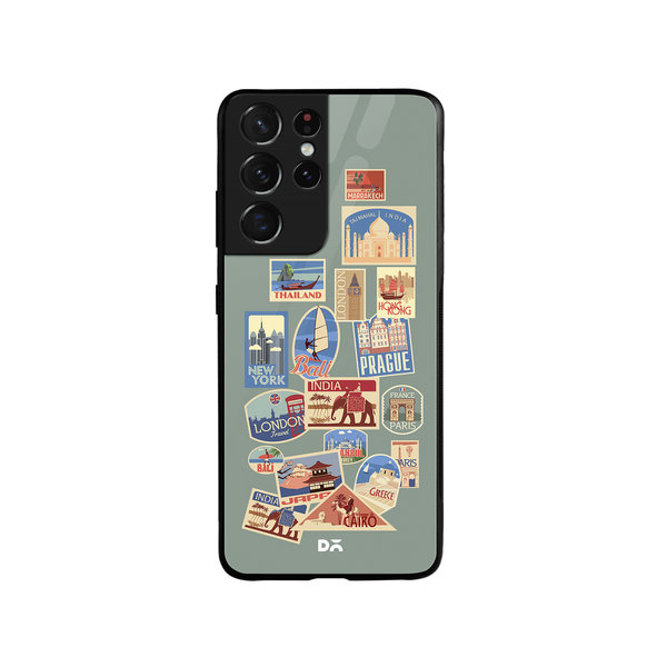 DailyObjects Travel Bucket Glass Case Cover For Samsung Galaxy S21 Ultra