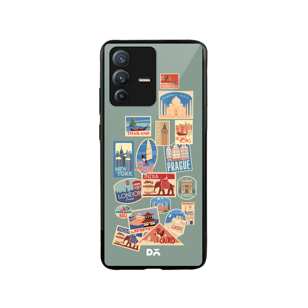 

DailyObjects Travel Bucket Glass Case Cover For Vivo V23