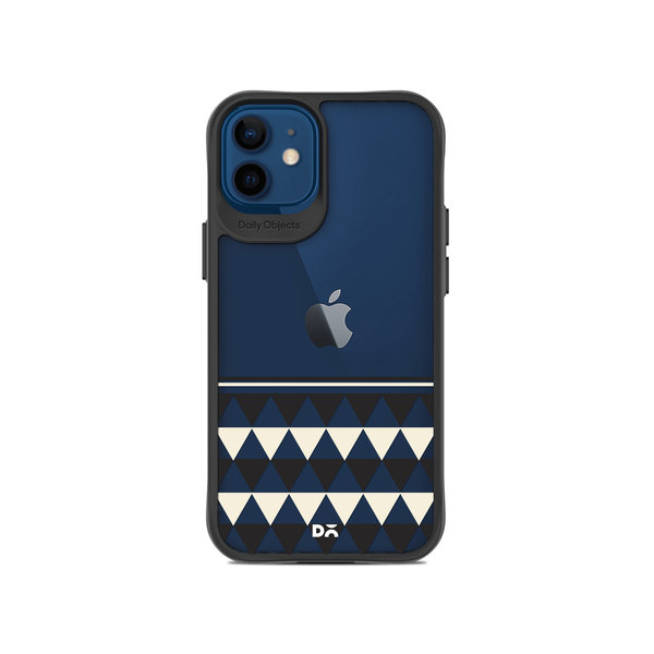 

DailyObjects Triangles Duo Black Hybrid Clear Case Cover For iPhone 12