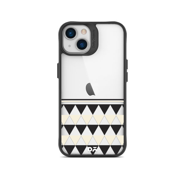 

DailyObjects Triangles Duo Black Hybrid Clear Case Cover For iPhone 15 Plus