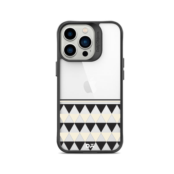 

DailyObjects Triangles Duo Black Hybrid Clear Case Cover For iPhone 15 Pro