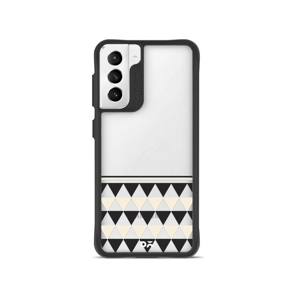 

DailyObjects Triangles Duo Black Hybrid Clear Case Cover For Samsung Galaxy S21 FE