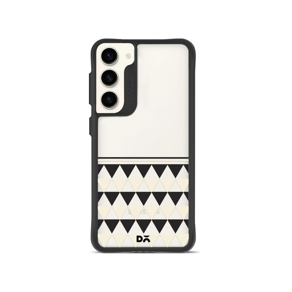 

DailyObjects Triangles Duo Black Hybrid Clear Case Cover For Samsung Galaxy S23 Plus