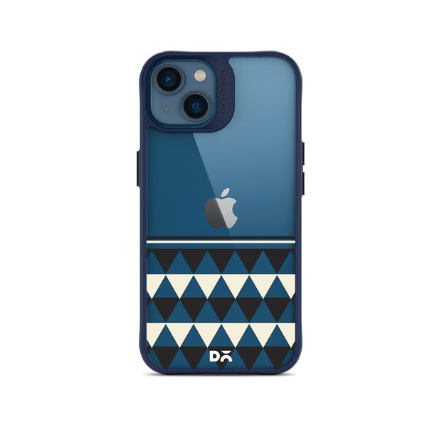 

DailyObjects Triangles Duo Blue Hybrid Clear Case Cover For iPhone 14 Plus