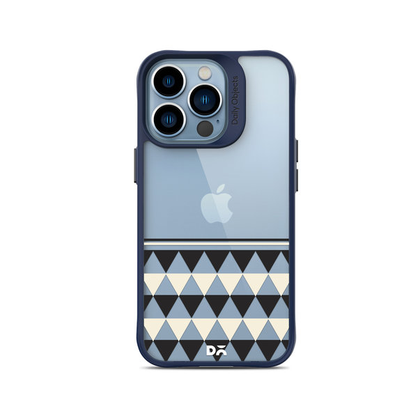 

DailyObjects Triangles Duo Blue Hybrid Clear Case Cover For iPhone 14 Pro