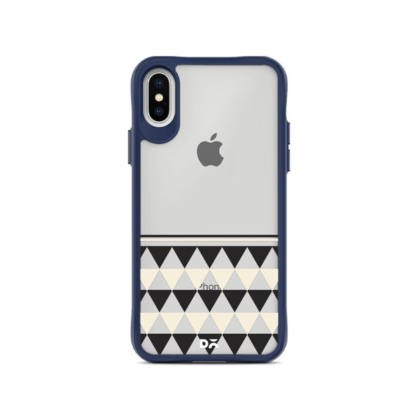 

DailyObjects Triangles Duo Blue Hybrid Clear Case Cover For iPhone XS