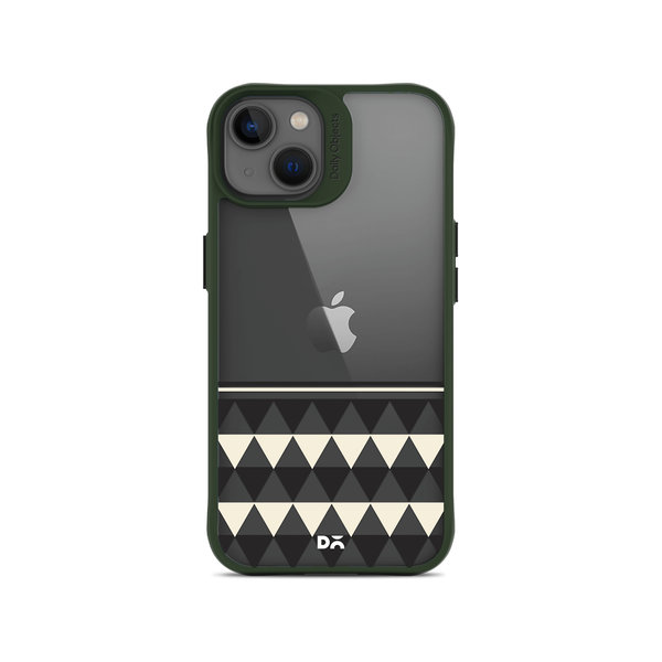 

DailyObjects Triangles Duo Green Hybrid Clear Case Cover For iPhone 13 Mini