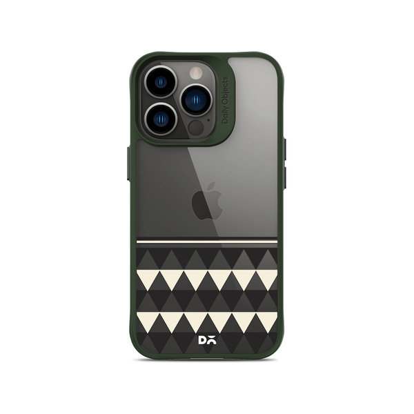 

DailyObjects Triangles Duo Green Hybrid Clear Case Cover For iPhone 13 Pro Max