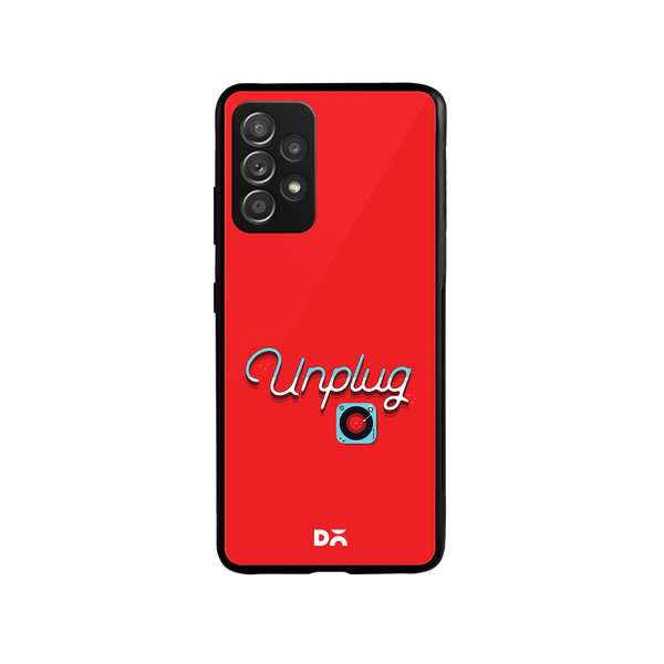 

DailyObjects Unplug Tunes Red Glass Case Cover For Samsung Galaxy A52