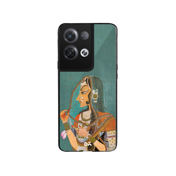 

DailyObjects Vieled Woman Glass Case Cover For Oppo Reno 8