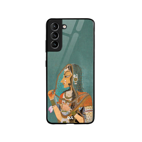 

DailyObjects Vieled Woman Glass Case Cover For Samsung Galaxy S21